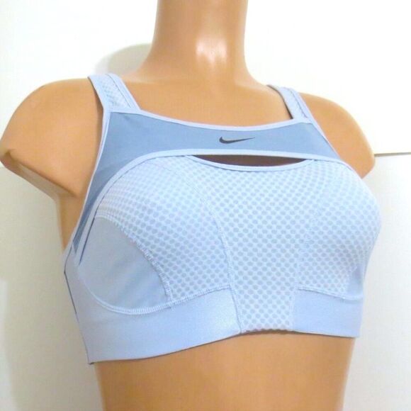 Nike Light Blue Alpha Ultrabreathe Bra High Support Sports Bra - Picture 8 of 9